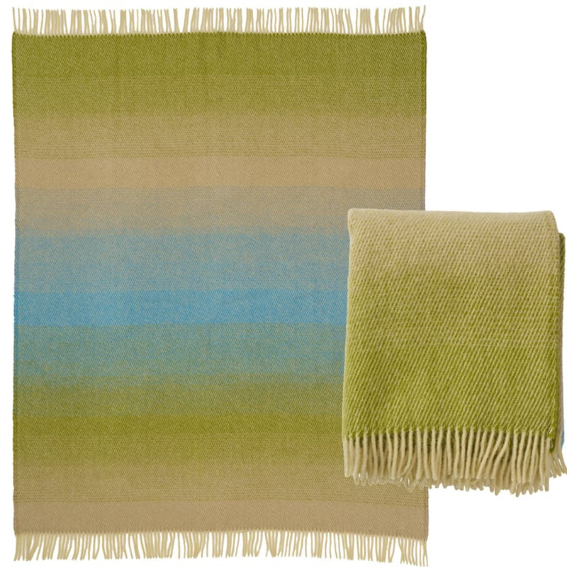Klippan - Aurora \ 100% lamswollen plaid Greenish Blue