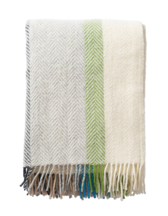 Klippan - Birka | gestreepte plaid van lamswol Earth 130x200 cm.