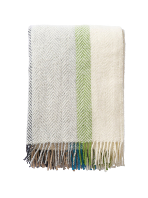 Klippan - Birka | gestreepte plaid van lamswol Earth 130x200 cm.