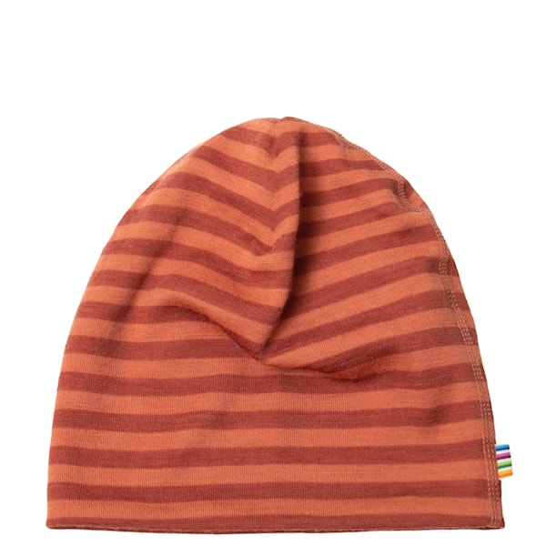 Joha - Baby hat double - stripe | gestreept wollen babymutsje Red stripe