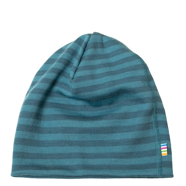 Joha - Baby hat double - stripe | gestreept wollen babymutsje Blue stripe