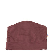 Joha - Baby hat double - omslag | wollen babymutsje met omslag Bordeaux