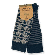 Apollo | huissokken met sterpatroon 2 pack Donkerblauw