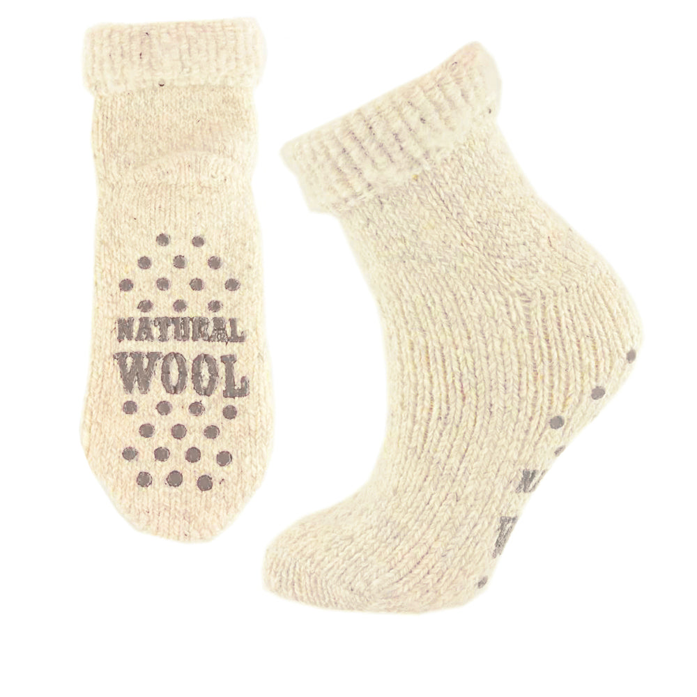Sustainable Wool Slipper Socks, Kids Medium, 11-13, Age 4.5 to 6.5