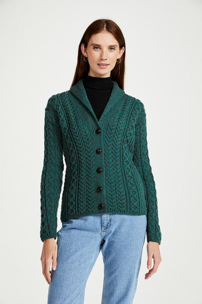 Aran Woollen Mills - B164 | wollen damesvest met knopen