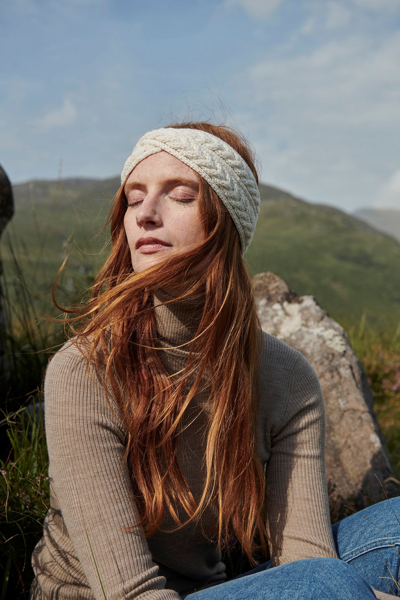 Aran Woollen Mills - B538 | hoofdband van merinowol Natural