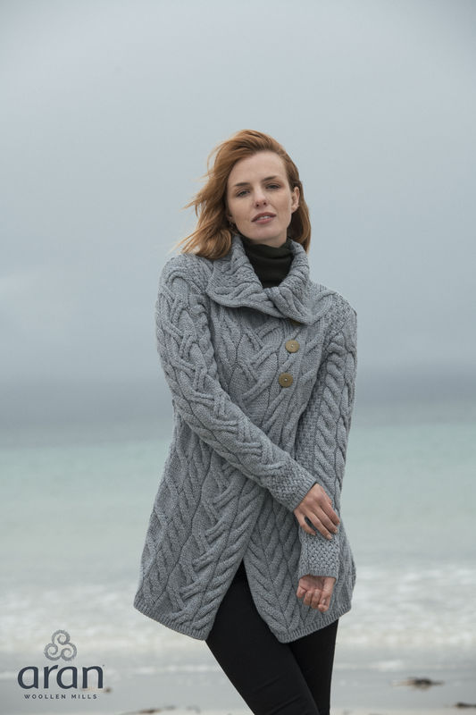 Aran Woollen Mills - B691 | lang wollen damesvest