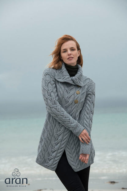 Aran Woollen Mills - B691 | lang wollen damesvest