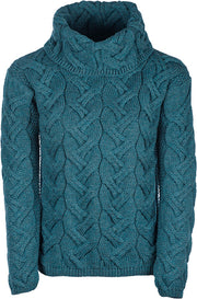 Aran Woollen Mills - B692 | dames coltrui van merinowol Irish Sea - 443