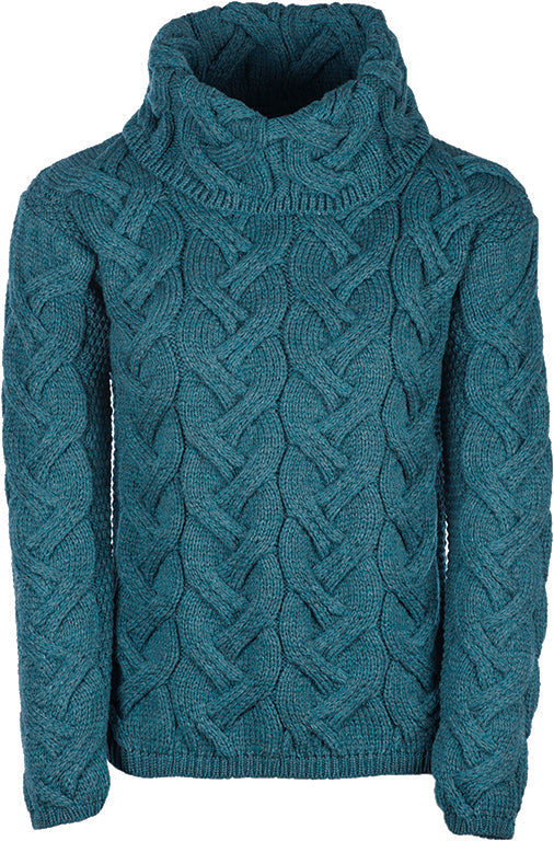 Aran Woollen Mills - B692 | dames coltrui van merinowol Irish Sea - 443
