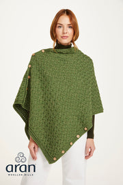 Aran Woollen Mills - B819 | poncho Meadow green