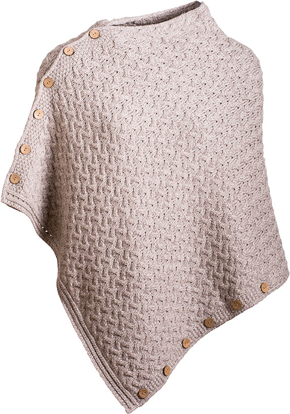 Aran Woollen Mills - B819 | poncho Oatmeal