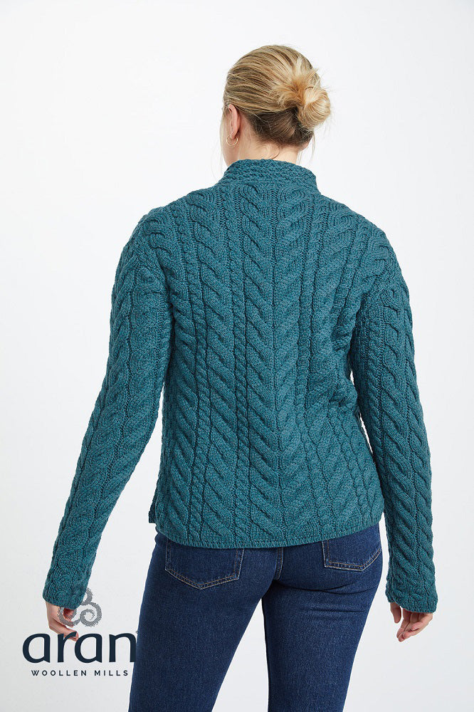 Aran Woollen Mills - B840 | damestrui merinowol met knopen