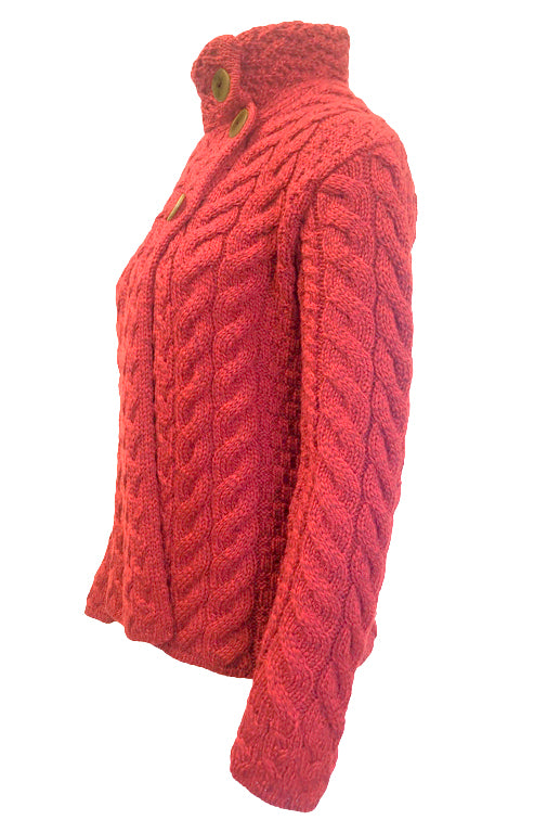 Aran Woollen Mills - B840 | damestrui merinowol met knopen
