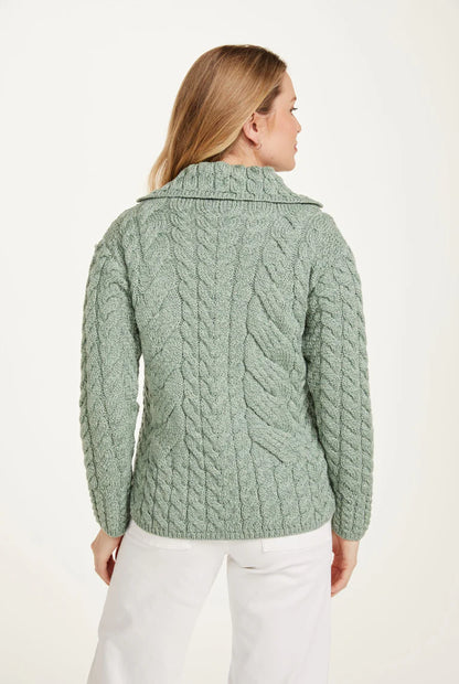 Aran Woollen Mills - B940 | wollen damesvest met knopen