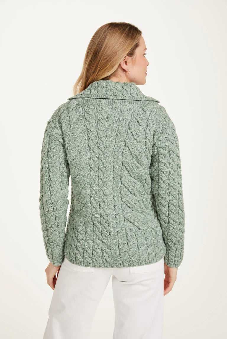 Aran Woollen Mills - B940 | wollen damesvest met knopen
