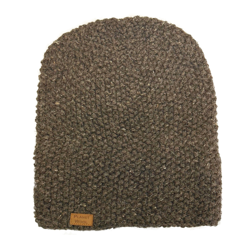 Planet Wool - Beanie Barley | wollen muts Brown