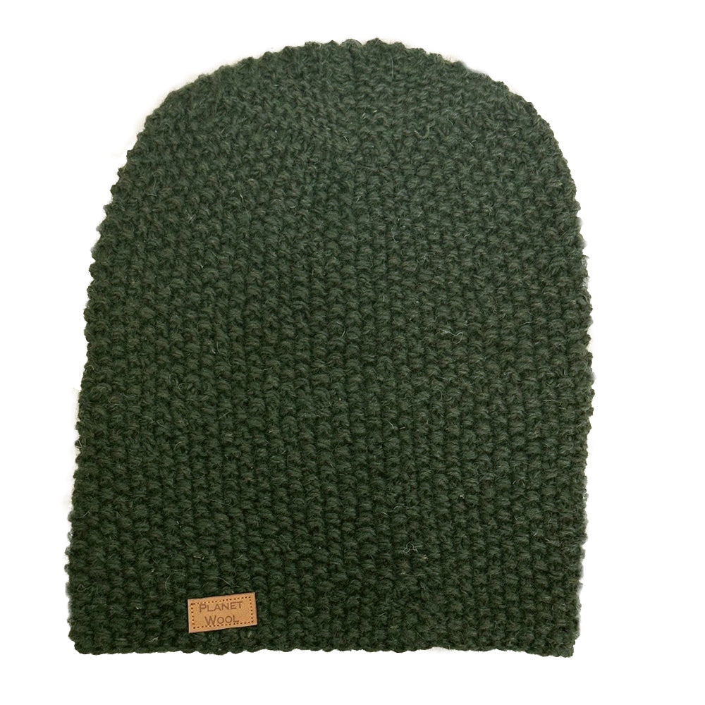 Planet Wool - Beanie Barley | wollen muts Green