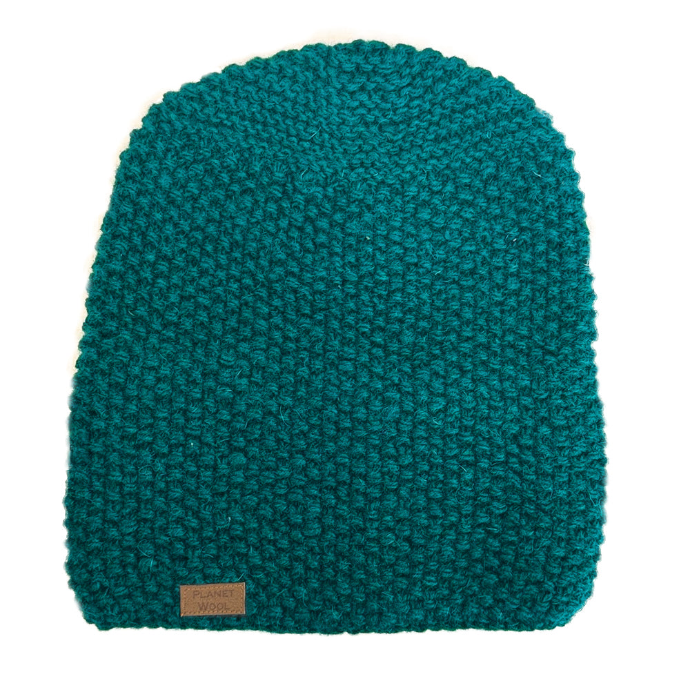 Planet Wool - Beanie Barley | wollen muts Petrol