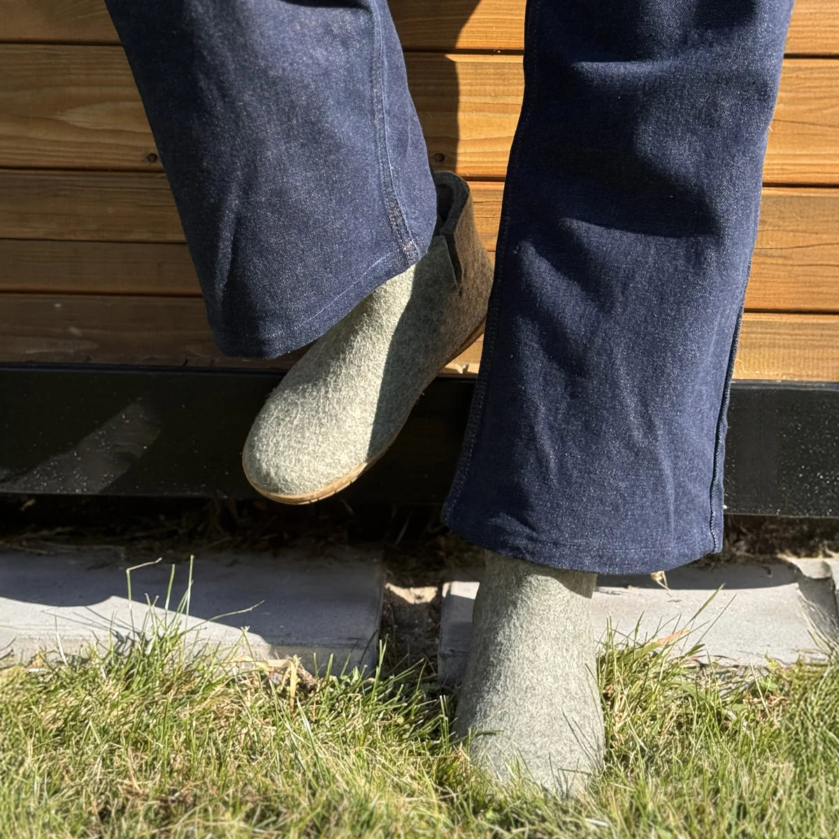 Glerups | enkellaars met rubber zool - moss