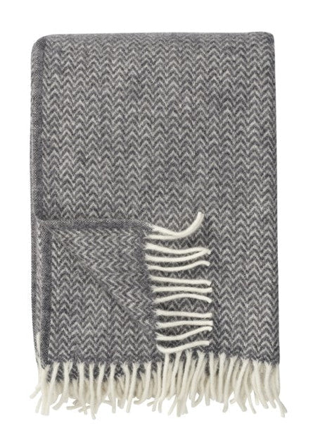 Klippan - Chevron | plaid van lamswol Grey 130x200 cm.