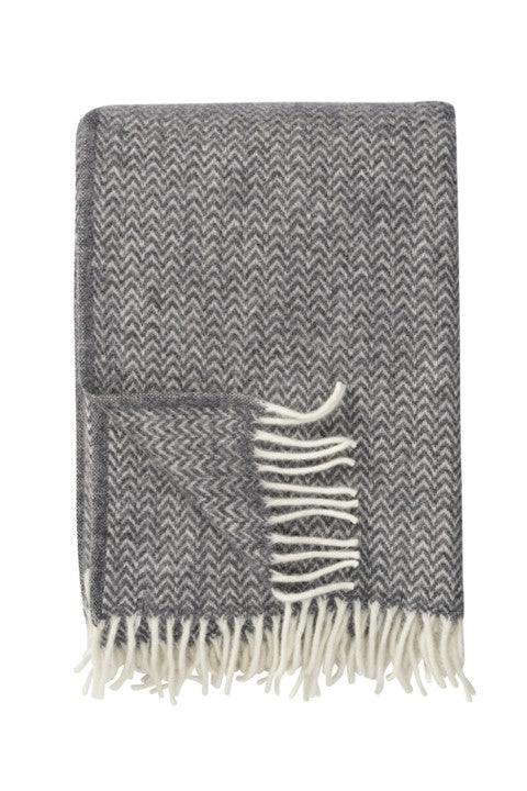 Klippan - Chevron | plaid van lamswol Grey 130x200 cm.
