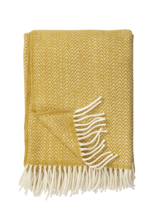 Klippan - Chevron | plaid van lamswol Yellow 130x200 cm.