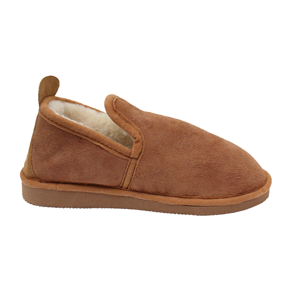 Texelana Skil | hoge pantoffel van schapenvacht Cognac