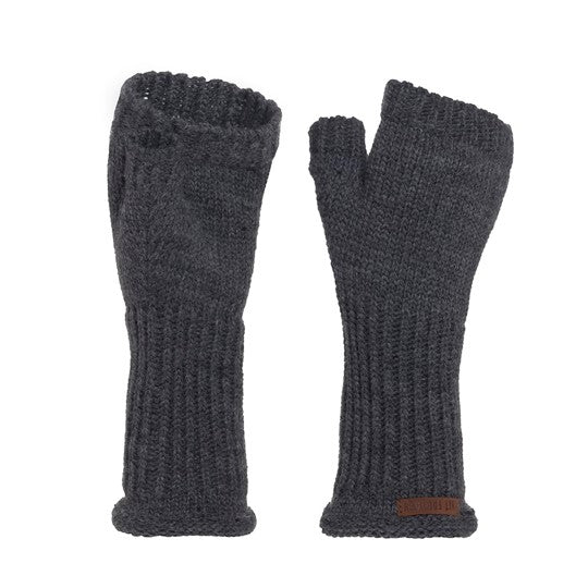 Knit Factory - Cleo | vingerloze handschoenen Antraciet