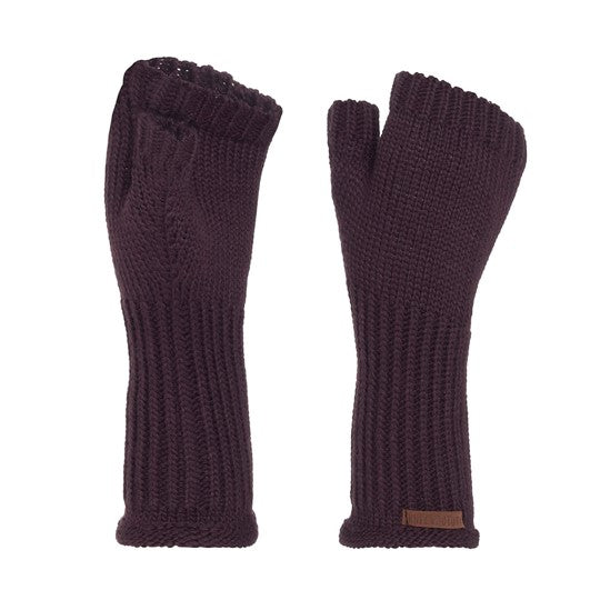 Knit Factory - Cleo | vingerloze handschoenen Aubergine