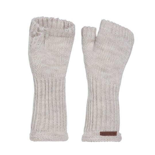 Knit Factory - Cleo | vingerloze handschoenen Beige