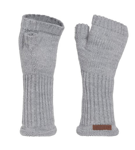 Knit Factory - Cleo | vingerloze handschoenen Lichtgrijs