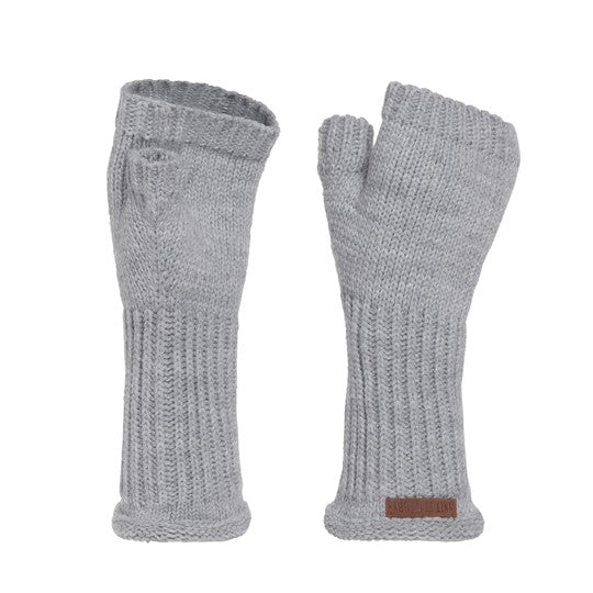 Knit Factory - Cleo | vingerloze handschoenen Lichtgrijs