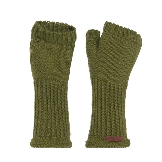 Knit Factory - Cleo | vingerloze handschoenen Mosgroen