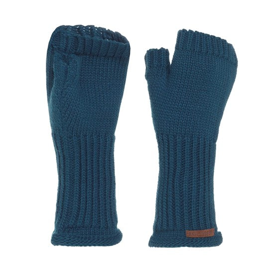Knit Factory - Cleo | vingerloze handschoenen Petrol