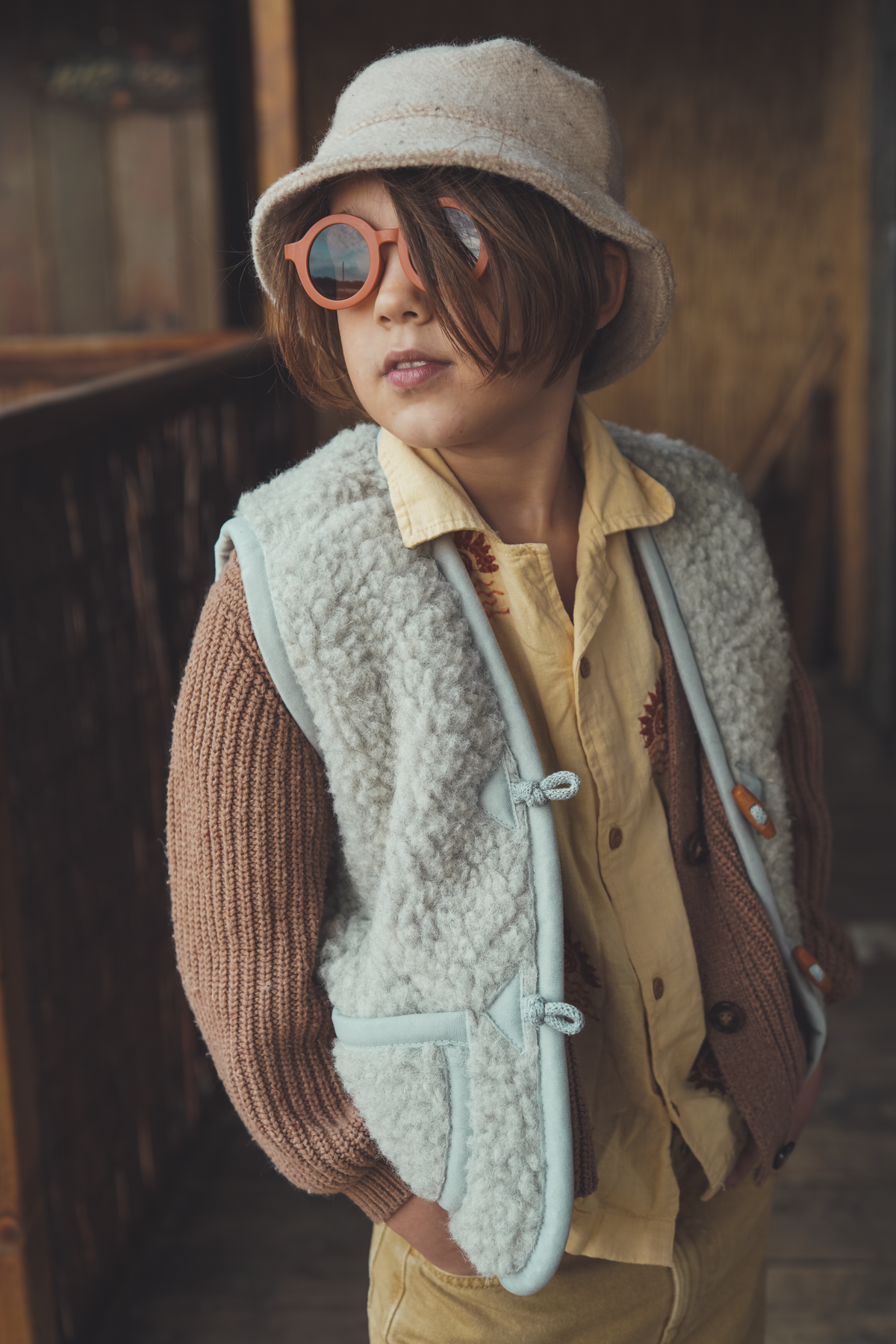 We are Wovens - Kids vest button | wollen kinder bodywarmer