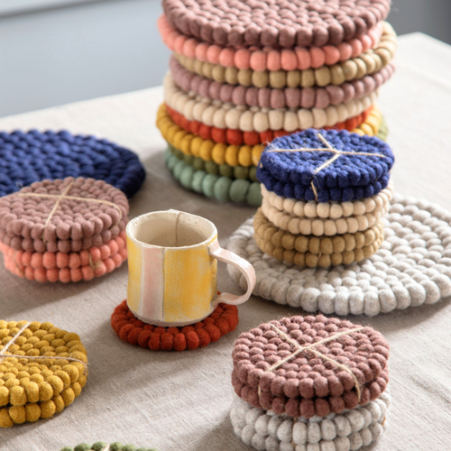 Gry & Sif - Small Coaster | wollen onderzetter - set van 2