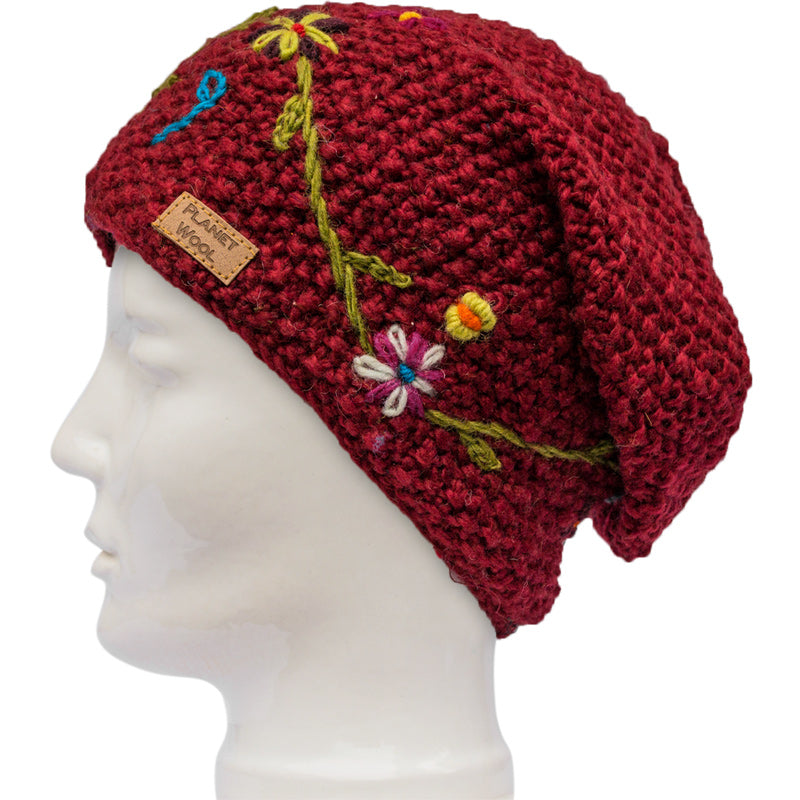 Planet wool - Long flowerhat | wollen muts