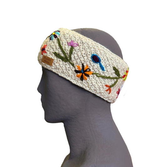 Planet wool - Flower headband | wollen hoofdband met bloemen