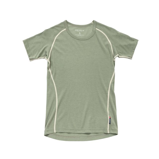 Devold - W Lauparen Base Tee | dames t-shirt van merinowol Fog