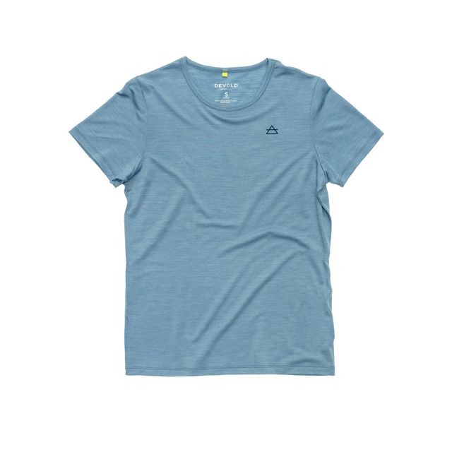 Devold - W Active Tee | dames t-shirt van merinowol Skyblue
