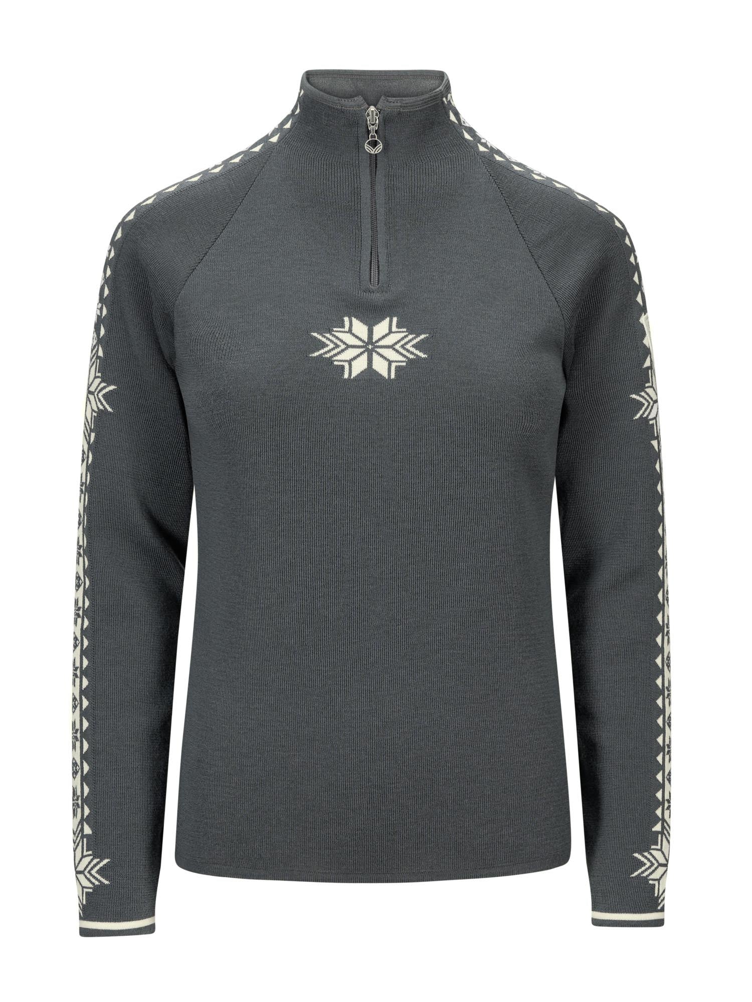 Dale of Norway - Geilo sweater | damestrui met rits Steel Offwhite