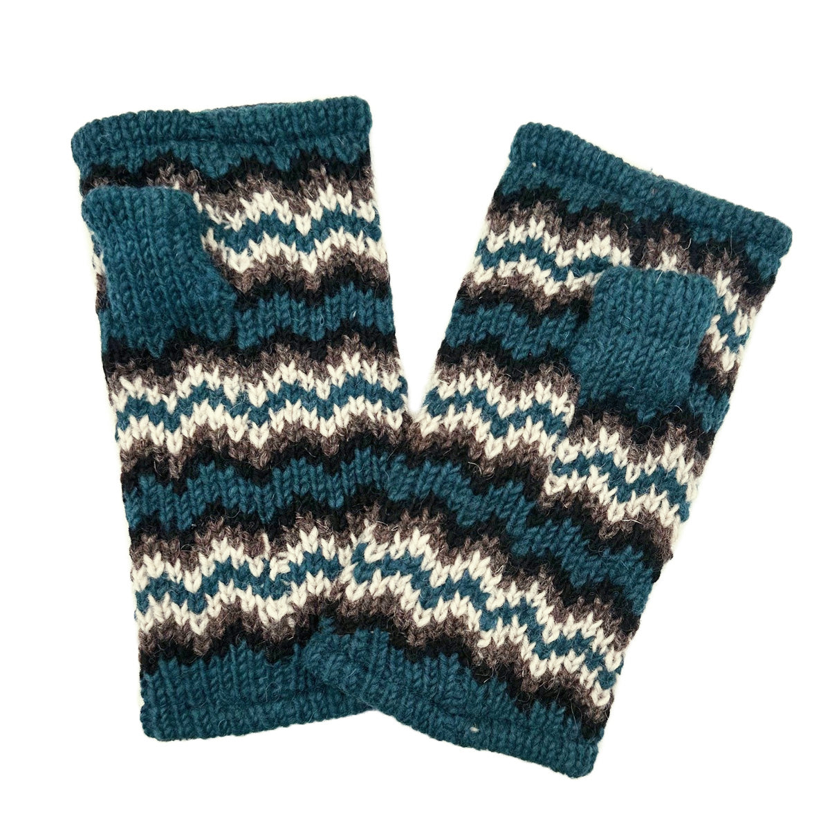 Planet Wool - Gloves fingerless | wollen handwarmers Blue