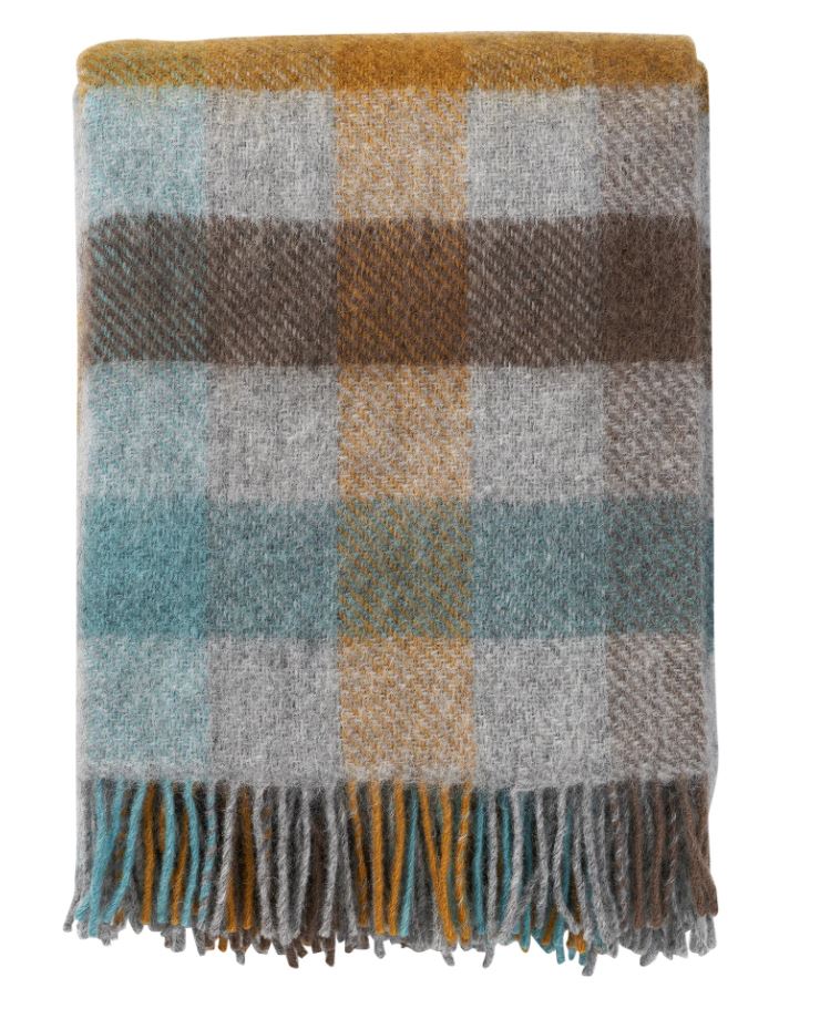 Klippan - Gotland Multi | plaid van Gotland wol Multi turquoise