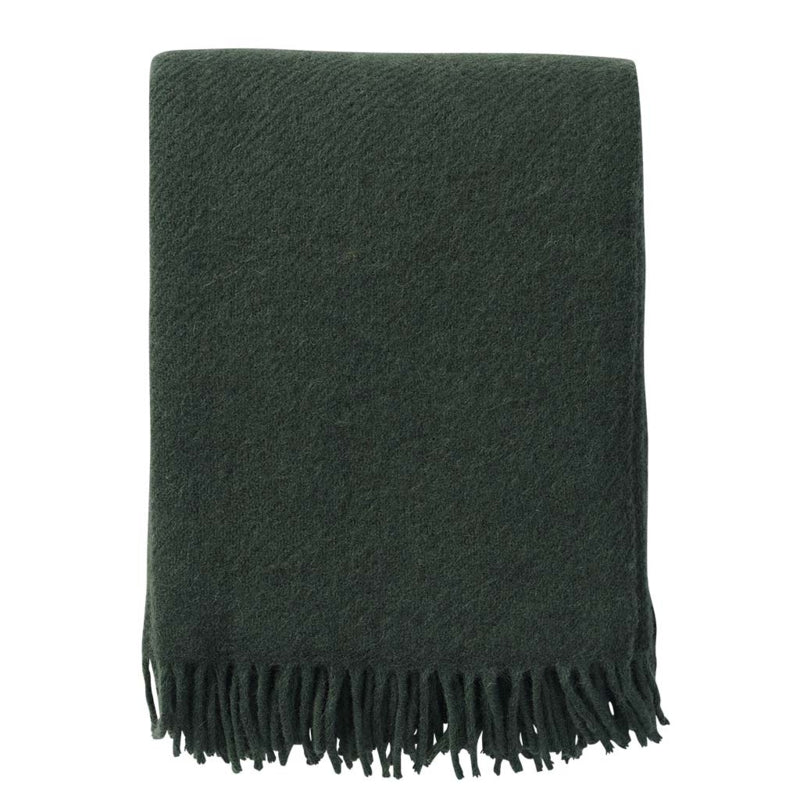 Klippan - Gotland | plaid van Gotland wol Bottle green 130x200 cm.