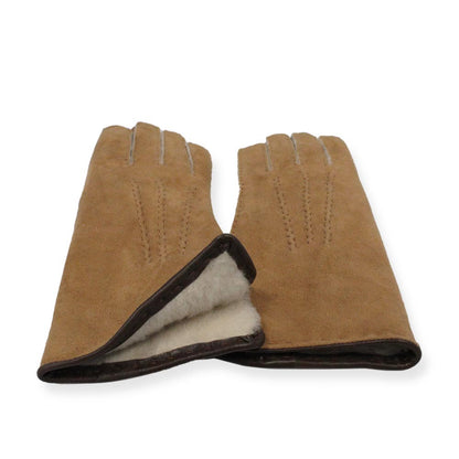 Texelana | suede sheepskin gloves with leather trim