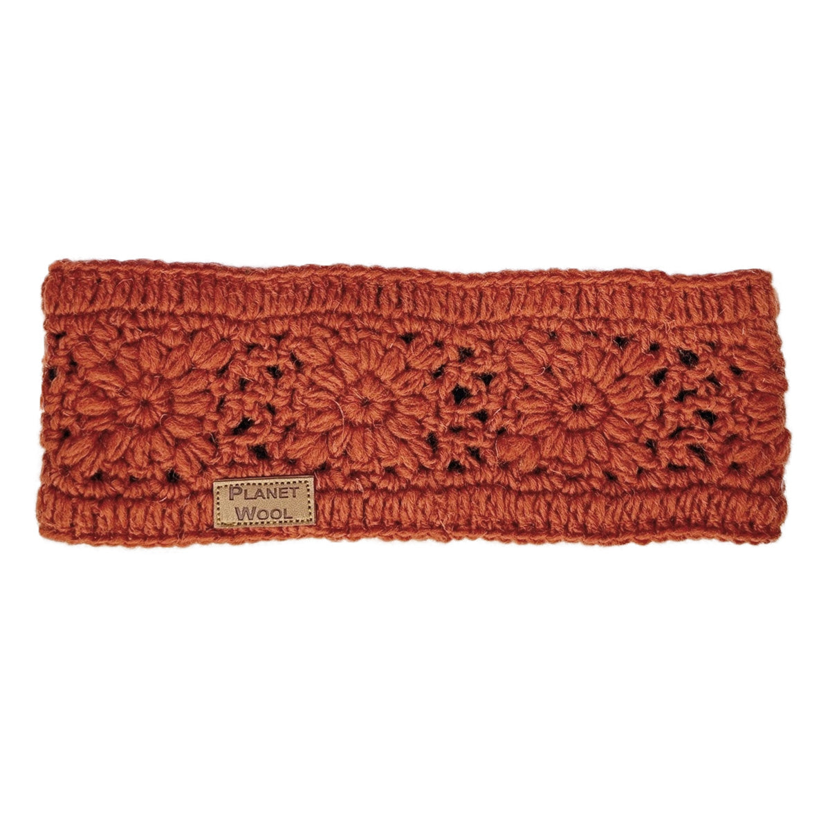 Planet Wool - Headband Woven Flower | wollen hoofdband Orange