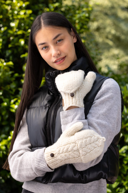Erin Knitwear – Aran Cable Hunter-Handschuhe | Wollhandschuhe