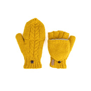 Erin Knitwear - Aran Cable Hunter gloves | handschoenen van wol Mustard