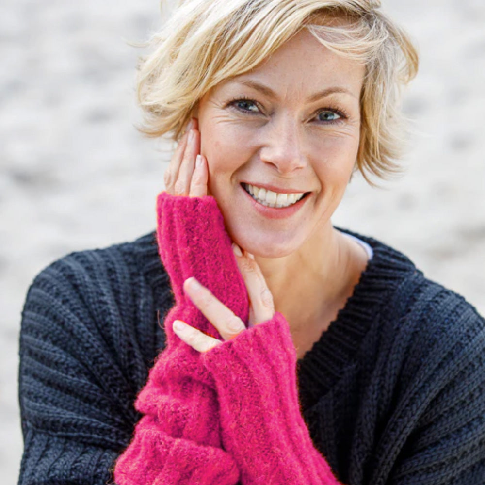 De Reuver - Juul | wollen armwarmers Magenta